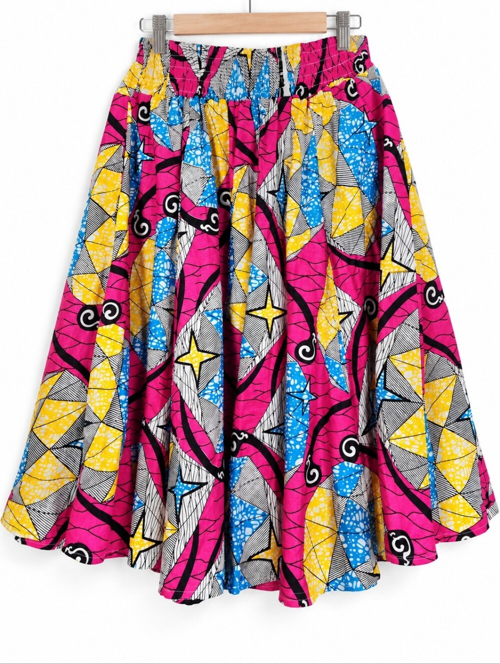 VINTAGE Vibrant Pink & Multicolor Full Skirt